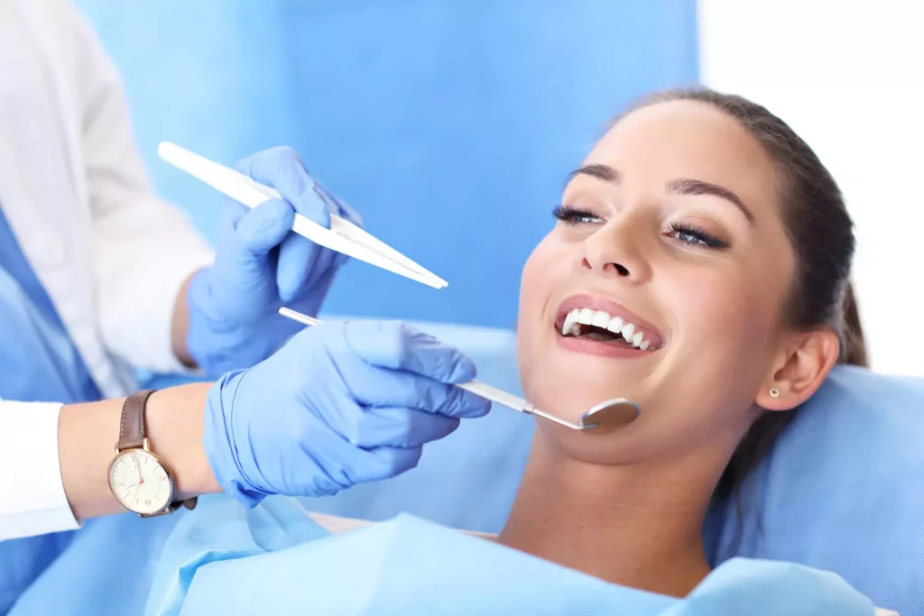 woman having a dental checkup